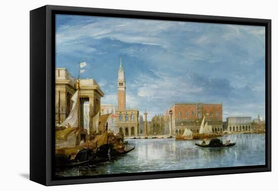 View of the Molo and the Palazzo Ducale in Venice-James Holland-Framed Premier Image Canvas