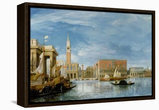 View of the Molo and the Palazzo Ducale in Venice-James Holland-Framed Premier Image Canvas