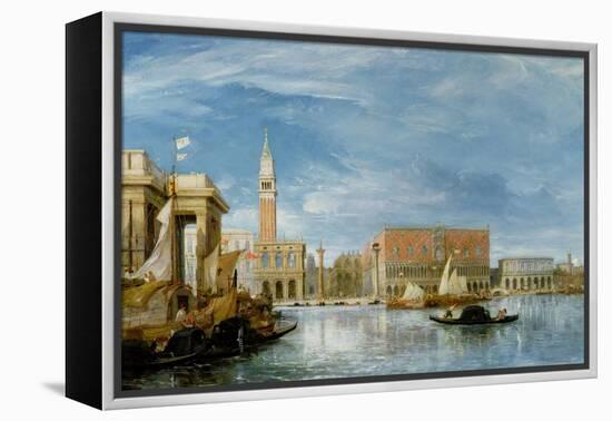 View of the Molo and the Palazzo Ducale in Venice-James Holland-Framed Premier Image Canvas