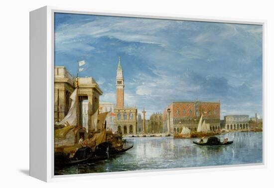 View of the Molo and the Palazzo Ducale in Venice-James Holland-Framed Premier Image Canvas