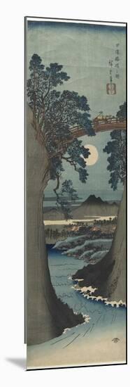 View of the Monkey Bridge in Koshu Province, 1841-1842-Utagawa Hiroshige-Mounted Giclee Print
