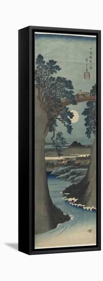 View of the Monkey Bridge in Koshu Province, 1841-1842-Utagawa Hiroshige-Framed Premier Image Canvas