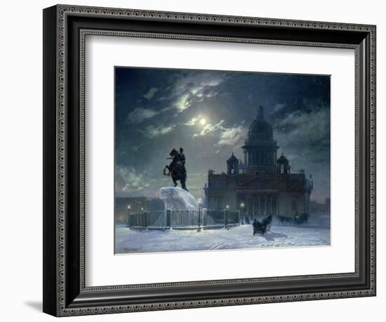 View of the Monument to Peter the Great in Senate Square, St. Petersburg, 1870-Vasilii Ivanovich Surikov-Framed Giclee Print