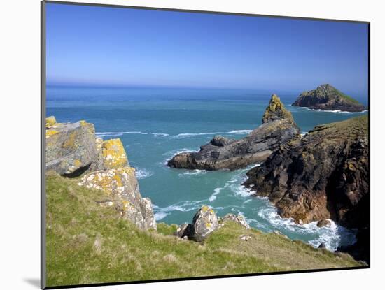 View of the Mouls Off Rumps Point, Pentire Headland, Polzeath, North Cornwall, England, Uk-Peter Barritt-Mounted Photographic Print