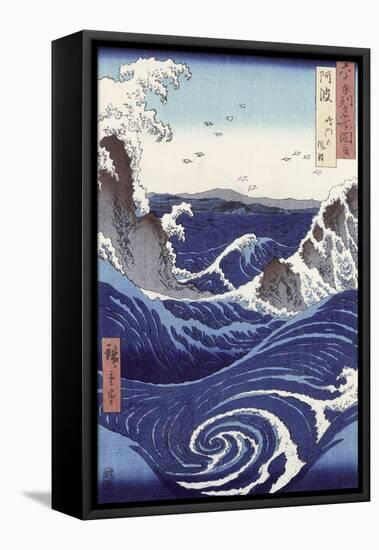 View of the Naruto Whirlpools at Awa, from the Series Rokuju-Yoshu Meisho Zue-Ando Hiroshige-Framed Premier Image Canvas