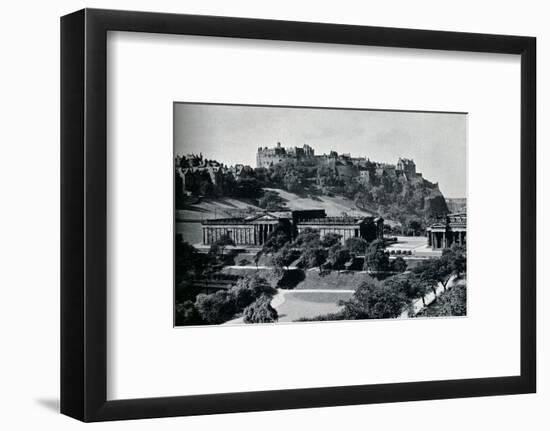 'View of the National Gallery of Scotland and Edinburgh Castle', c1945-Unknown-Framed Photographic Print