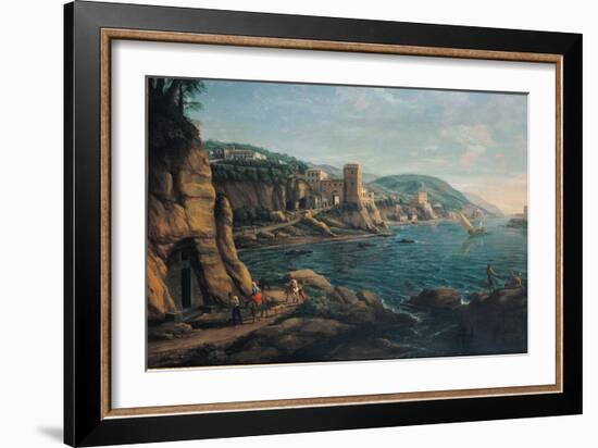 View of the Neapolitan Coast, by Gaspar Van Wittel known as Gaspare Vanvitelli,-Gaspar Van Wittel-Framed Art Print