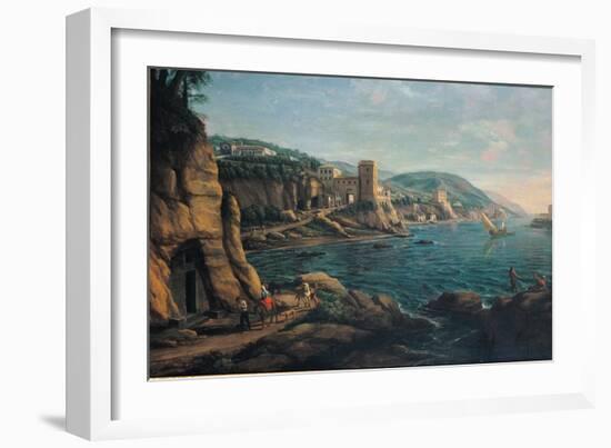 View of the Neapolitan Coast, by Gaspar Van Wittel known as Gaspare Vanvitelli,-Gaspar Van Wittel-Framed Art Print