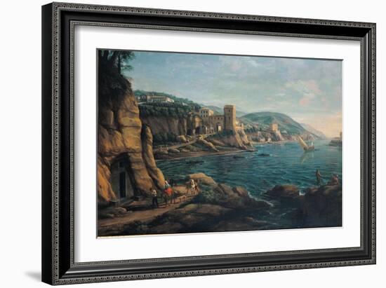 View of the Neapolitan Coast, by Gaspar Van Wittel known as Gaspare Vanvitelli,-Gaspar Van Wittel-Framed Art Print