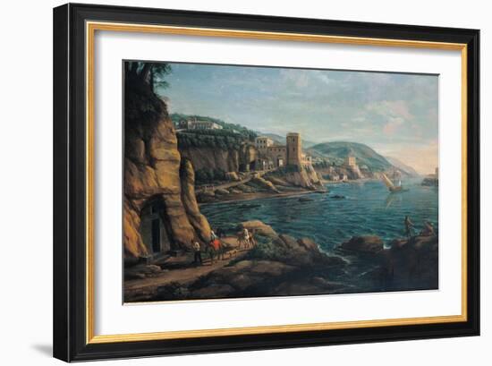 View of the Neapolitan Coast, by Gaspar Van Wittel known as Gaspare Vanvitelli,-Gaspar Van Wittel-Framed Art Print