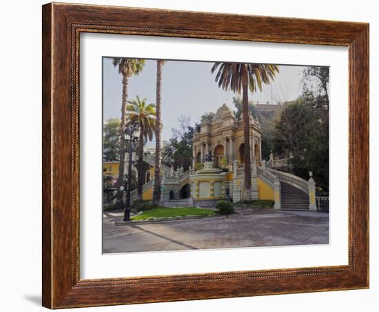 View of the Neptune Fountain and Terrace on the Santa Lucia Hill, Santiago, Chile, South America-Karol Kozlowski-Framed Photographic Print