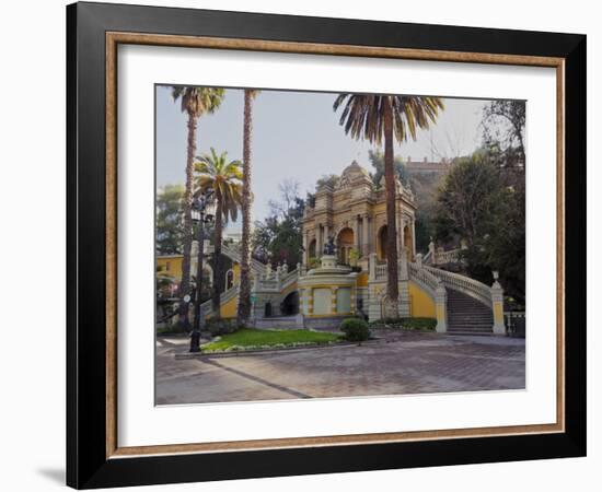 View of the Neptune Fountain and Terrace on the Santa Lucia Hill, Santiago, Chile, South America-Karol Kozlowski-Framed Photographic Print