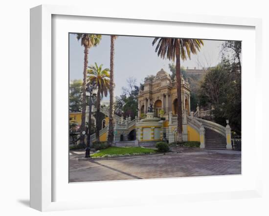 View of the Neptune Fountain and Terrace on the Santa Lucia Hill, Santiago, Chile, South America-Karol Kozlowski-Framed Photographic Print