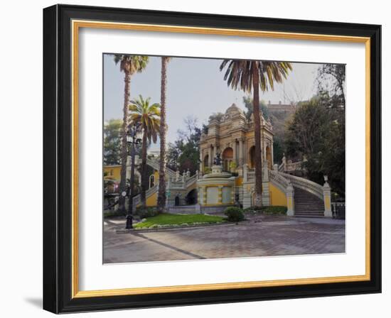 View of the Neptune Fountain and Terrace on the Santa Lucia Hill, Santiago, Chile, South America-Karol Kozlowski-Framed Photographic Print