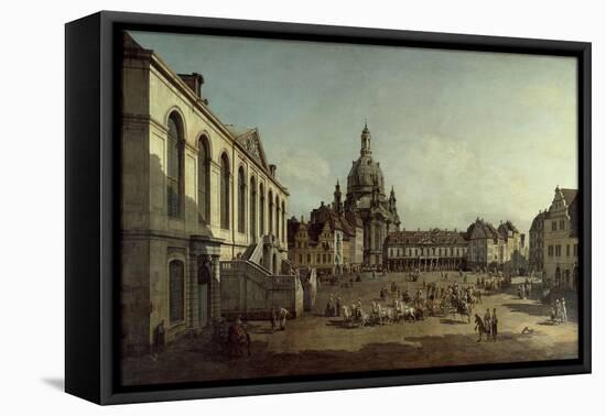 View of the Neumarkt in Dresden from the Jüdenhofe, 1749-Bernardo Bellotto-Framed Premier Image Canvas