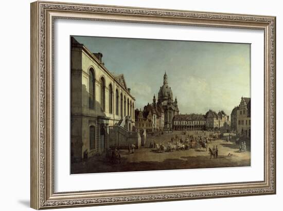 View of the Neumarkt in Dresden from the Jüdenhofe, 1749-Bernardo Bellotto-Framed Giclee Print