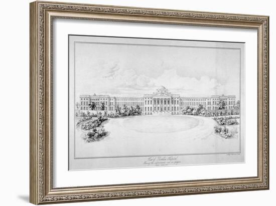 View of the New Bethlem Hospital, Southwark, London, C1825-Day & Haghe-Framed Giclee Print