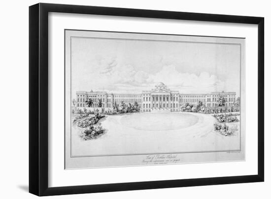 View of the New Bethlem Hospital, Southwark, London, C1825-Day & Haghe-Framed Giclee Print