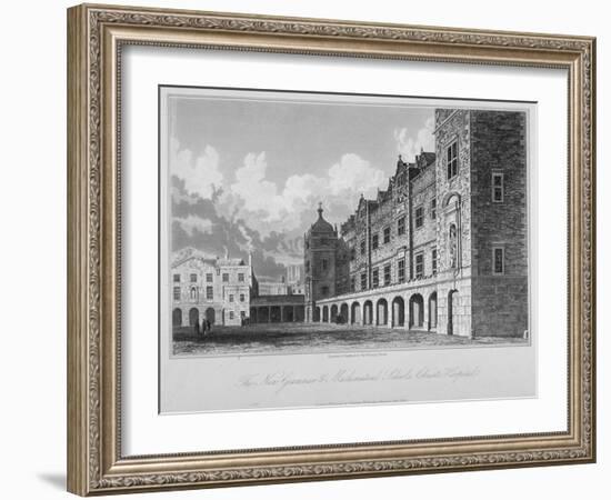 View of the New Grammar and Mathematical Schools, Christ's Hospital, City of London, 1833-Henry Shaw-Framed Giclee Print