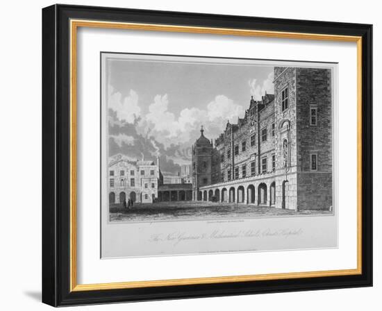 View of the New Grammar and Mathematical Schools, Christ's Hospital, City of London, 1833-Henry Shaw-Framed Giclee Print