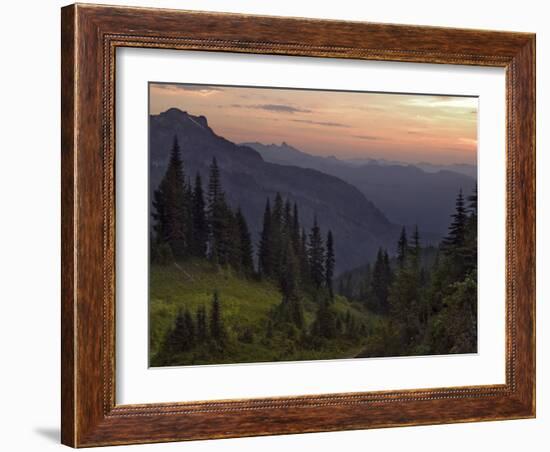 View of the North Cascade Mountains, Tatoosh Wilderness, Washington State, USA-Janis Miglavs-Framed Photographic Print