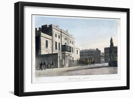 View of the North Side of Manchester Square, Marlebone, London, 1813-null-Framed Giclee Print