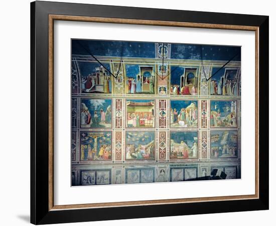 View of the North Wall Depicting Scenes from the Life of the Virgin and the Life of Christ, C.1305-Giotto di Bondone-Framed Giclee Print