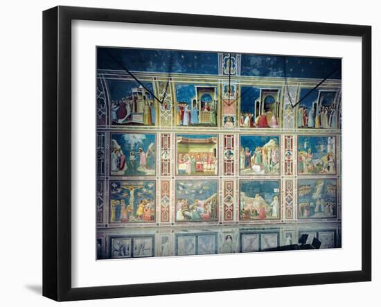 View of the North Wall Depicting Scenes from the Life of the Virgin and the Life of Christ, C.1305-Giotto di Bondone-Framed Giclee Print