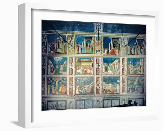 View of the North Wall Depicting Scenes from the Life of the Virgin and the Life of Christ, C.1305-Giotto di Bondone-Framed Giclee Print