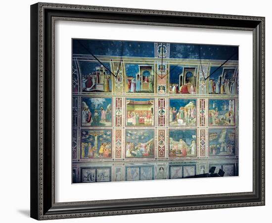 View of the North Wall Depicting Scenes from the Life of the Virgin and the Life of Christ, C.1305-Giotto di Bondone-Framed Giclee Print