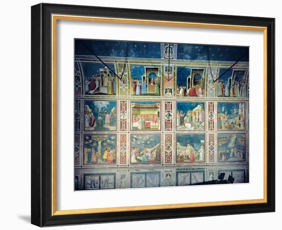 View of the North Wall Depicting Scenes from the Life of the Virgin and the Life of Christ, C.1305-Giotto di Bondone-Framed Giclee Print