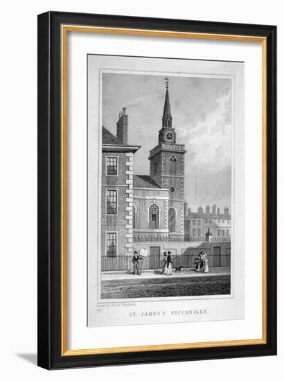 View of the North-Western End of St James's Church, Piccadilly, London, C1827-Thomas Barber-Framed Giclee Print