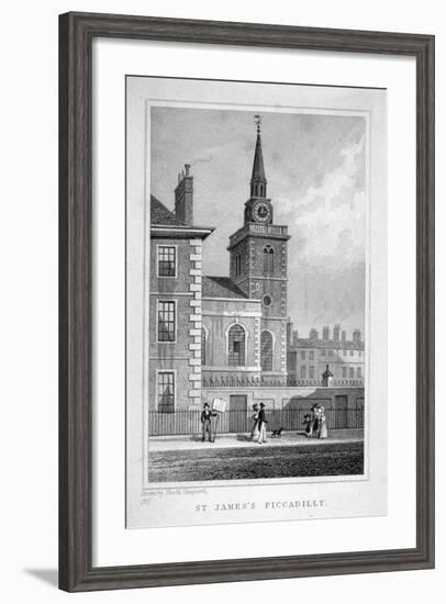 View of the North-Western End of St James's Church, Piccadilly, London, C1827-Thomas Barber-Framed Giclee Print