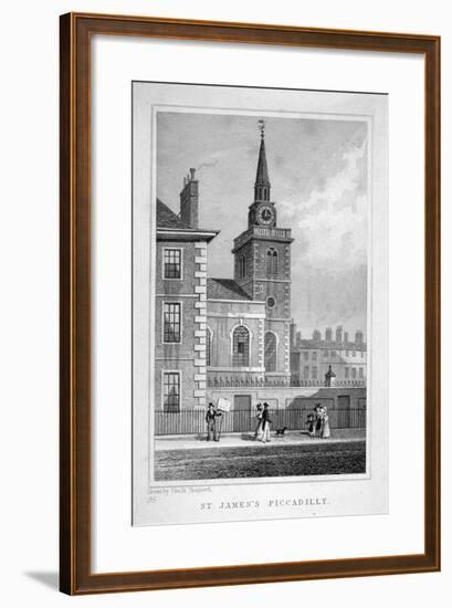 View of the North-Western End of St James's Church, Piccadilly, London, C1827-Thomas Barber-Framed Giclee Print
