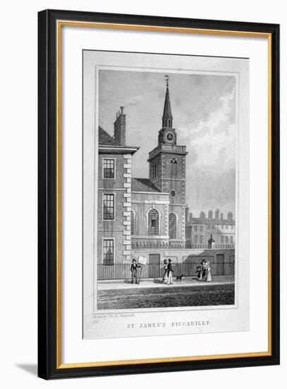 View of the North-Western End of St James's Church, Piccadilly, London, C1827-Thomas Barber-Framed Giclee Print