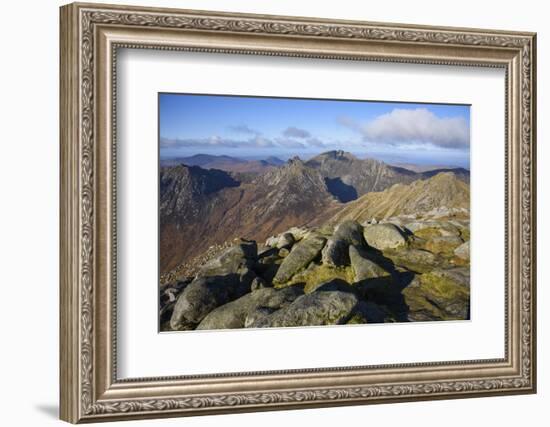 View of the Northern Mountains from the top of Goatfell, Isle of Arran, North Ayrshire, Scotland, U-Gary Cook-Framed Photographic Print