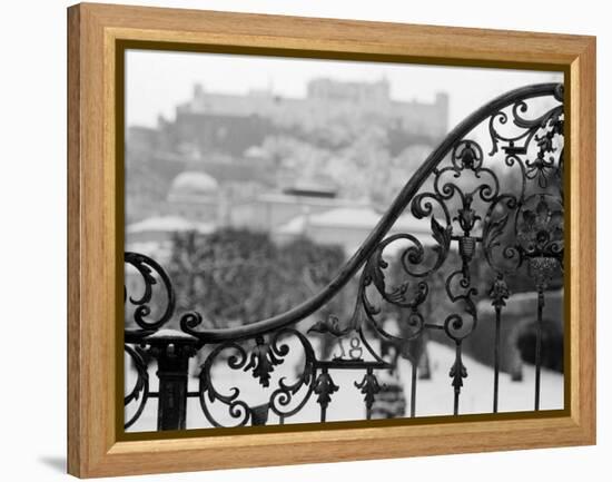 View of the Old City and Castle, Salzburg, Austria-Walter Bibikow-Framed Premier Image Canvas