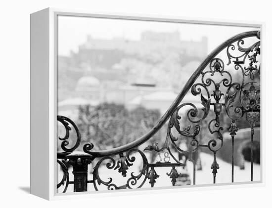 View of the Old City & Castle, Austria-Walter Bibikow-Framed Premier Image Canvas