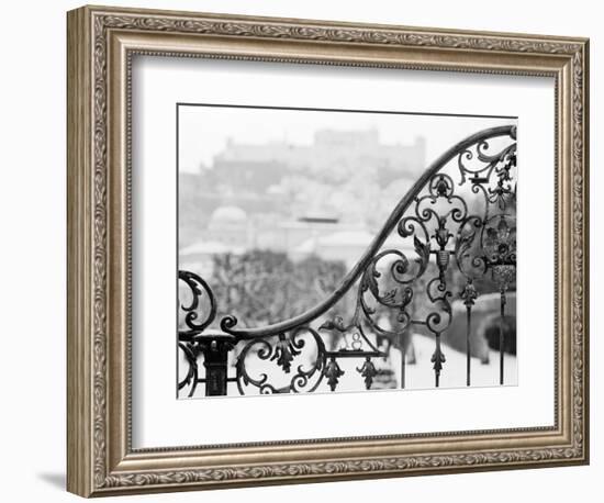 View of the Old City & Castle, Austria-Walter Bibikow-Framed Photographic Print