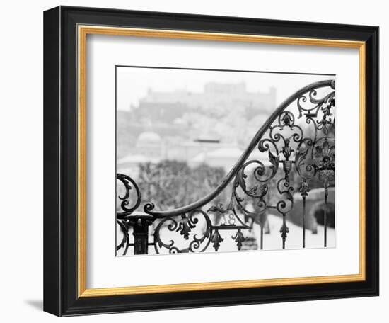 View of the Old City & Castle, Austria-Walter Bibikow-Framed Photographic Print