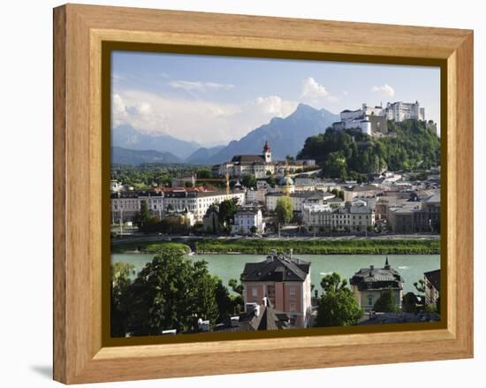 View of the Old Town and Fortress Hohensalzburg, Seen From Kapuzinerberg, Salzburg, Austria, Europe-Jochen Schlenker-Framed Premier Image Canvas