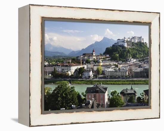 View of the Old Town and Fortress Hohensalzburg, Seen From Kapuzinerberg, Salzburg, Austria, Europe-Jochen Schlenker-Framed Premier Image Canvas