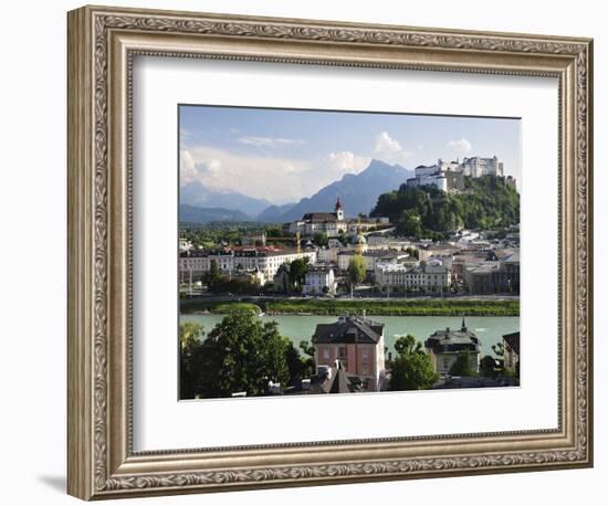 View of the Old Town and Fortress Hohensalzburg, Seen From Kapuzinerberg, Salzburg, Austria, Europe-Jochen Schlenker-Framed Photographic Print