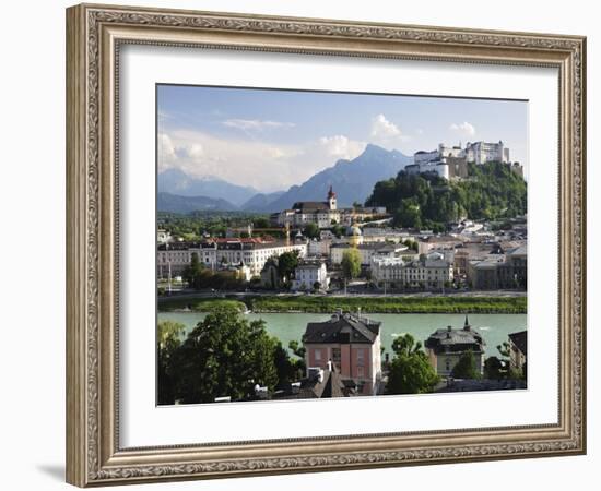 View of the Old Town and Fortress Hohensalzburg, Seen From Kapuzinerberg, Salzburg, Austria, Europe-Jochen Schlenker-Framed Photographic Print