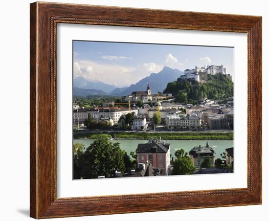 View of the Old Town and Fortress Hohensalzburg, Seen From Kapuzinerberg, Salzburg, Austria, Europe-Jochen Schlenker-Framed Photographic Print