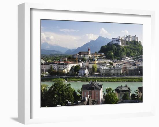 View of the Old Town and Fortress Hohensalzburg, Seen From Kapuzinerberg, Salzburg, Austria, Europe-Jochen Schlenker-Framed Photographic Print