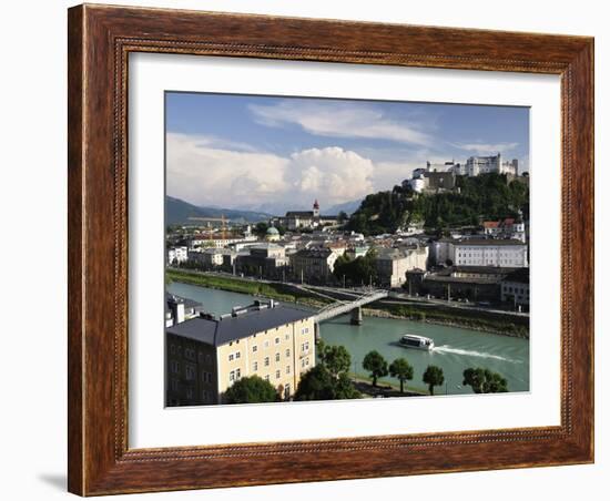 View of the Old Town and Fortress Hohensalzburg, Seen From Kapuzinerberg, Salzburg, Austria, Europe-Jochen Schlenker-Framed Photographic Print