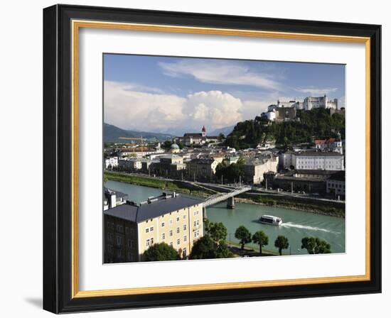 View of the Old Town and Fortress Hohensalzburg, Seen From Kapuzinerberg, Salzburg, Austria, Europe-Jochen Schlenker-Framed Photographic Print