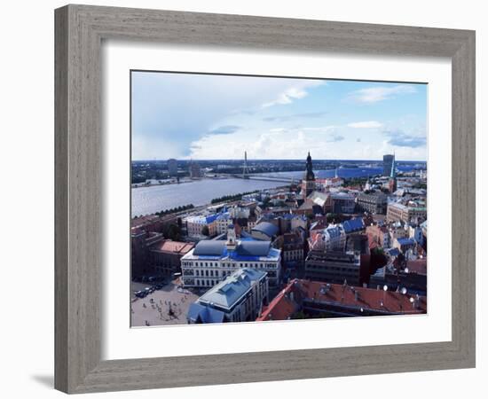 View of the Old Town and the Daugava River, from St. Peter Church, Riga, Latvia, Baltic States-Yadid Levy-Framed Photographic Print