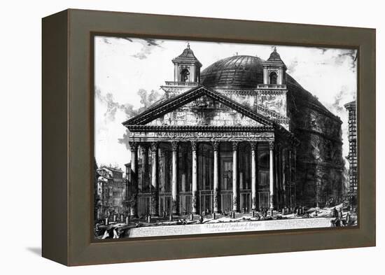 View of the Pantheon, from the 'Views of Rome' Series, C.1760-Giovanni Battista Piranesi-Framed Premier Image Canvas